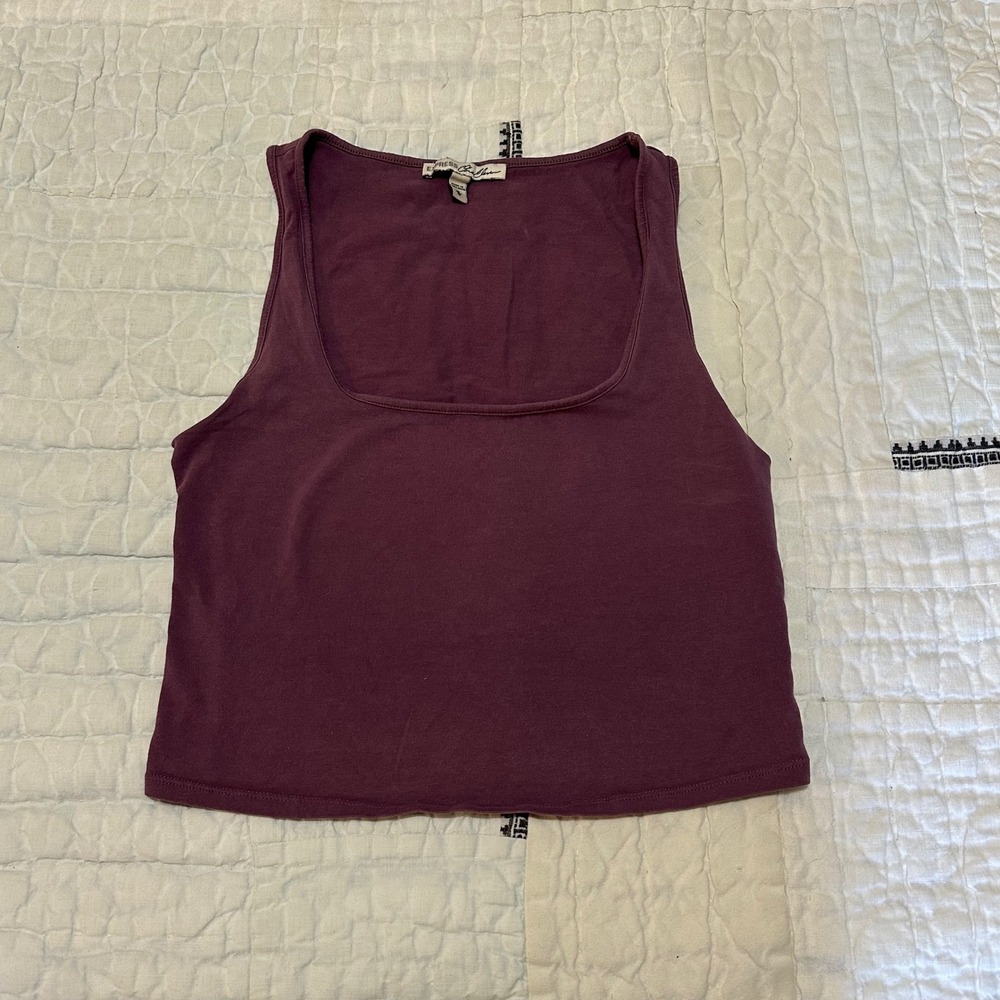 Express Tank Top Plum Purple Square Neck One Eleven Crop Top Medium
